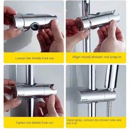 1Pc Universal Shower Head Holder Adjustable 18~25Mm ABS Chrome Shower Rail Holder Bathroom Accessories Shower Mounting Brackets
