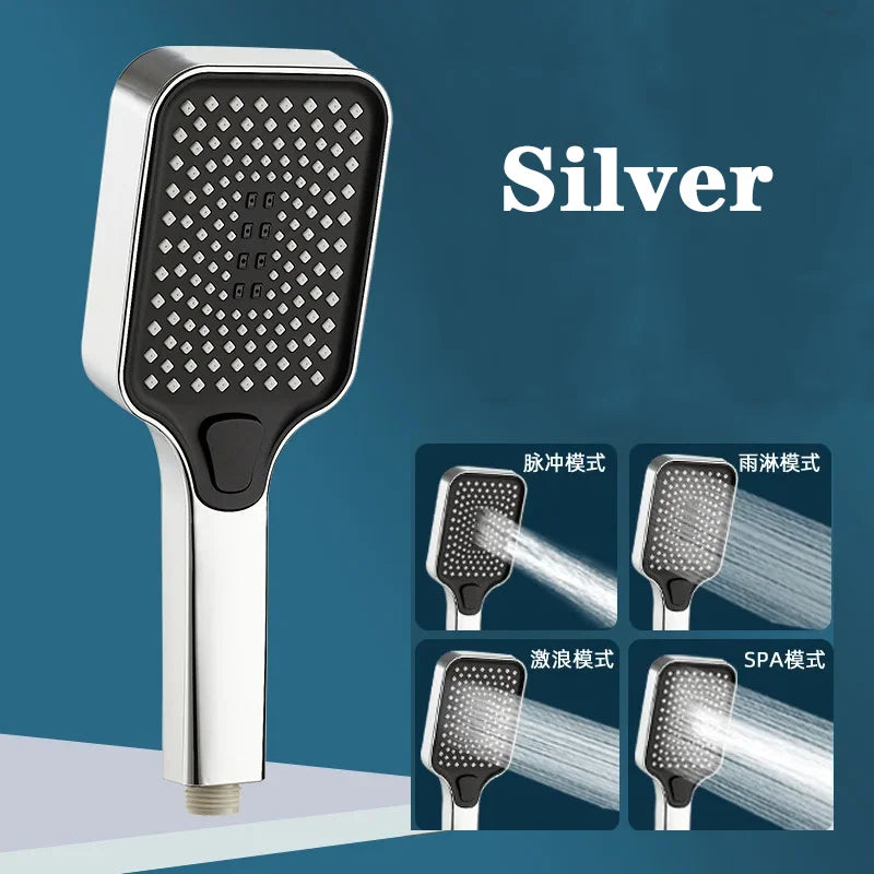 12 Inches Big Panel Large Flow Ceiling Mounted Supercharge Shower Head Set 4 Modes High Pressure Large Flow Bathroom Showerhead