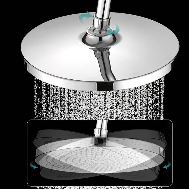 25cm Big Panel Rainfall Shower Head High Pressure Large Flow Rain Top Sprayer Ceiling Mounted Showerhead Bathroom Accessories