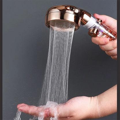 New 3 Modes Handheld Shower Head with Turbo Fan Eco Filter ON/Off Pause Switch Water Saving High Pressure Showerhead Accessories