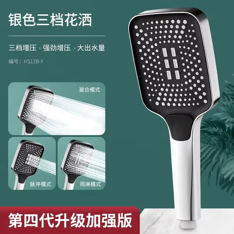 1.5/2/3M Stainless Steel Shower Hose Black/Silver Long Bathroom Shower Water Hose Extension Plumbing Pipe Showerhead Tube