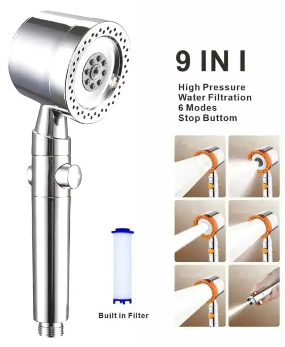 5 Modes Booster Shower Head High Pressure Showerhead Portable Filter Rainfall Faucet Tap Bathroom Bath Home Bathroom Accessories