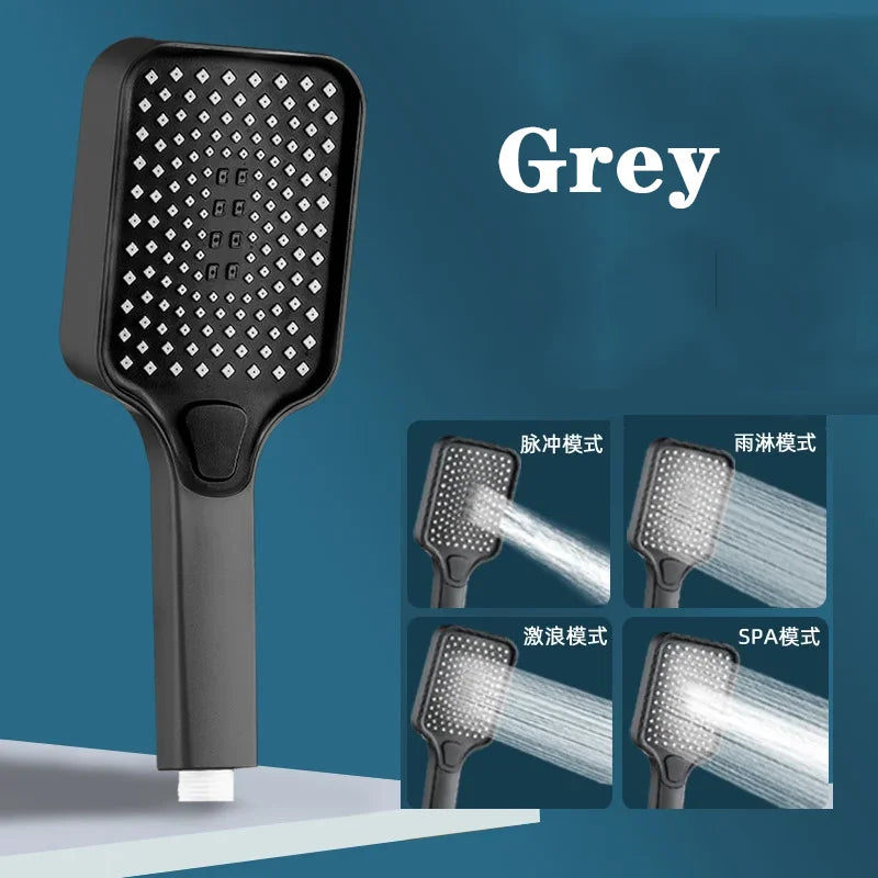 12 Inches Big Panel Large Flow Ceiling Mounted Supercharge Shower Head Set 4 Modes High Pressure Large Flow Bathroom Showerhead