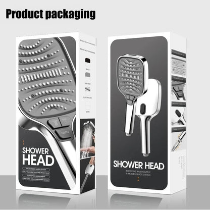8 Modes Filter Shower Head 12cm Large Panel Bathroom High Pressure Water Saving Rainfall Showerhead Square Shower Nozzle