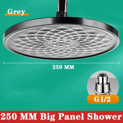 25cm Big Panel Rainfall Shower Head High Pressure Large Flow Rain Top Sprayer Ceiling Mounted Showerhead Bathroom Accessories