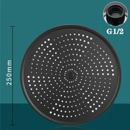 25cm Big Panel Rainfall Shower Head High Pressure Large Flow Rain Top Sprayer Ceiling Mounted Showerhead Bathroom Accessories