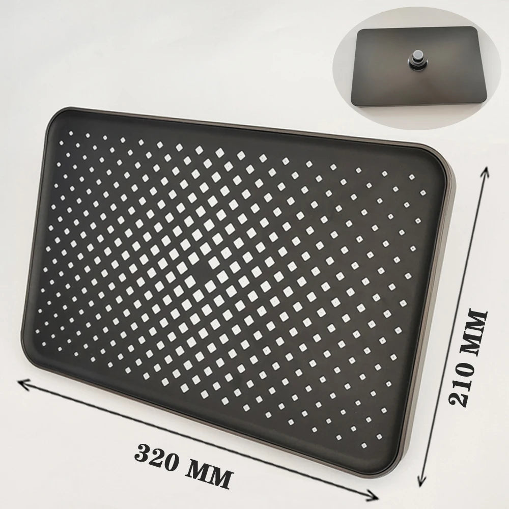 12 Inches Big Panel Large Flow Ceiling Mounted Supercharge Shower Head Set 4 Modes High Pressure Large Flow Bathroom Showerhead