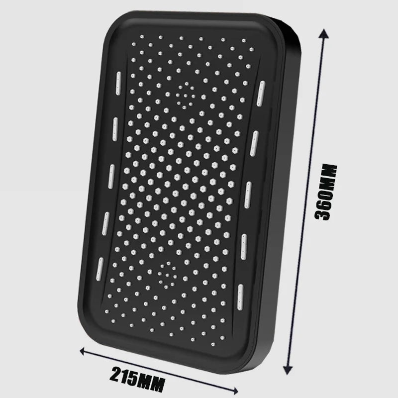 Black Large Flow Supercharge Ceiling Mounted Showerhead 360 Rotation Abs Thicken High Pressure Big Rainfall Bathroom Shower Head