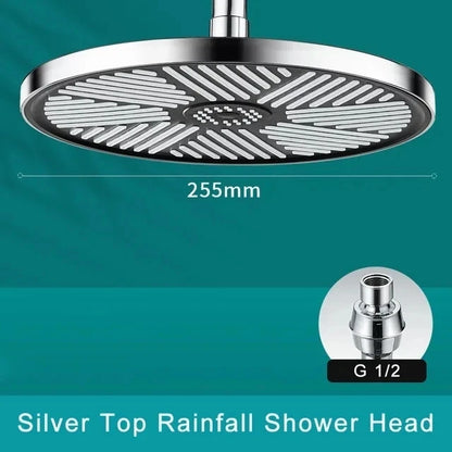 25cm Big Panel Rainfall Shower Head High Pressure Large Flow Rain Top Sprayer Ceiling Mounted Showerhead Bathroom Accessories