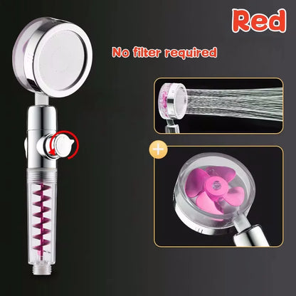 New 3 Modes Handheld Shower Head with Turbo Fan Eco Filter ON/Off Pause Switch Water Saving High Pressure Showerhead Accessories