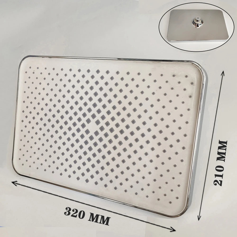 12 Inches Big Panel Large Flow Ceiling Mounted Supercharge Shower Head Set 4 Modes High Pressure Large Flow Bathroom Showerhead