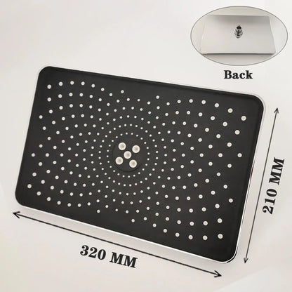 Black Large Flow Supercharge Ceiling Mounted Showerhead 360 Rotation Abs Thicken High Pressure Big Rainfall Bathroom Shower Head