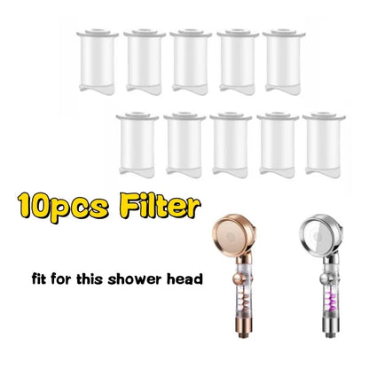 New 3 Modes Handheld Shower Head with Turbo Fan Eco Filter ON/Off Pause Switch Water Saving High Pressure Showerhead Accessories