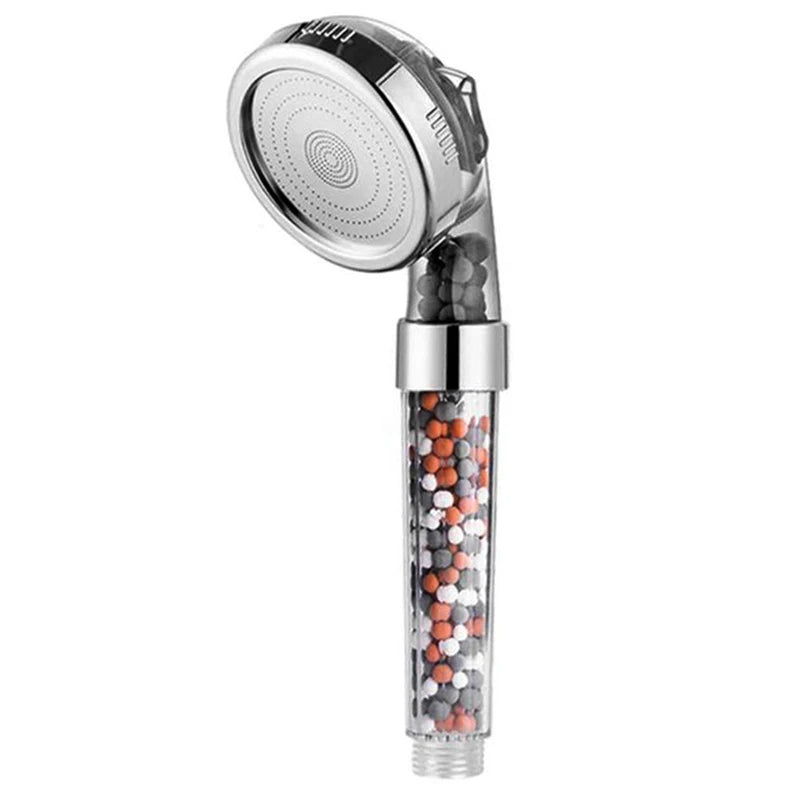 Mineral Balls 3 Modes High Pressure Shower Head with On/Off Switch Filter Water Saving Handheld Showerheads Bathroom Accessories