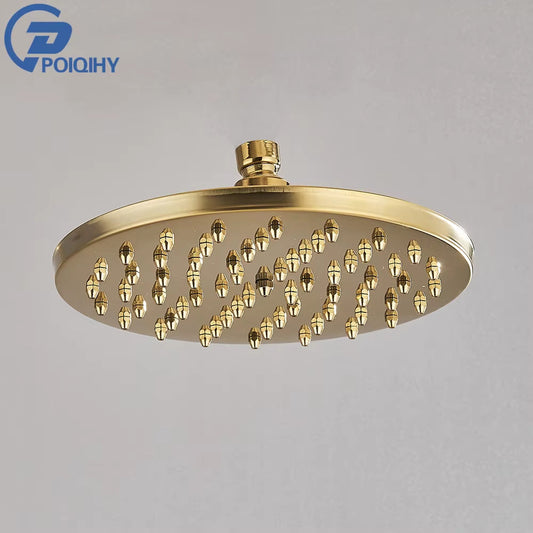 Brass Golden Rainfall Shower Head Shower Faucet Head Bathroom Replace Rain Showerhead Antique Brass Showerhead Accessory