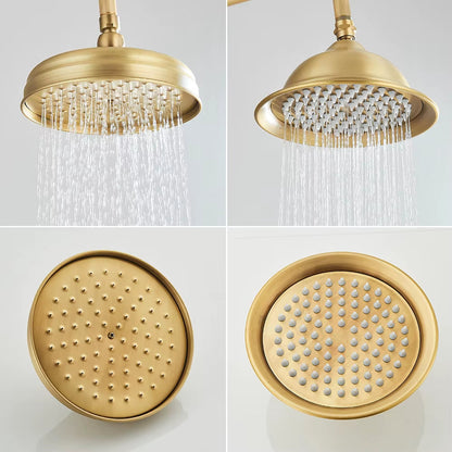 Brass Golden Rainfall Shower Head Shower Faucet Head Bathroom Replace Rain Showerhead Antique Brass Showerhead Accessory