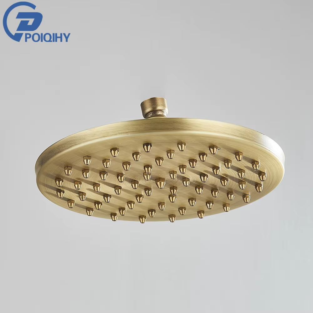 Brass Golden Rainfall Shower Head Shower Faucet Head Bathroom Replace Rain Showerhead Antique Brass Showerhead Accessory