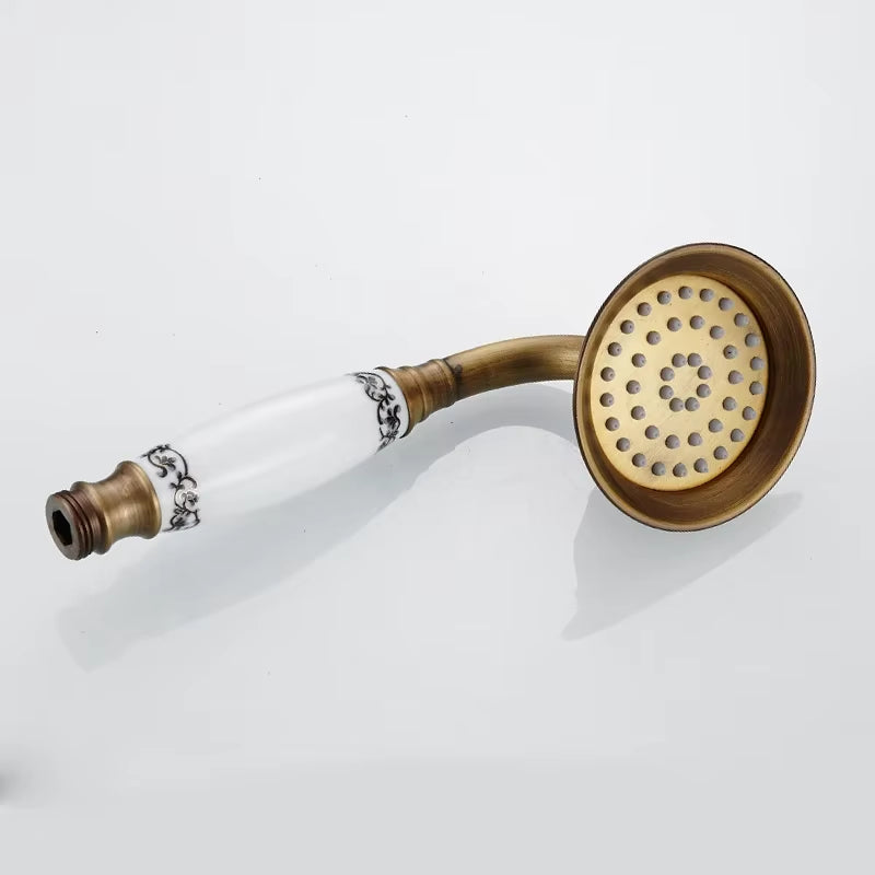 Brass&Porcelain Bathroom Hand Shower Head Rainfall Shower Faucet Bracket Shower Hose