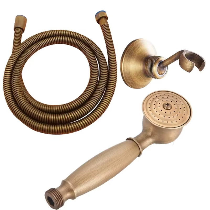 Brass&Porcelain Bathroom Hand Shower Head Rainfall Shower Faucet Bracket Shower Hose