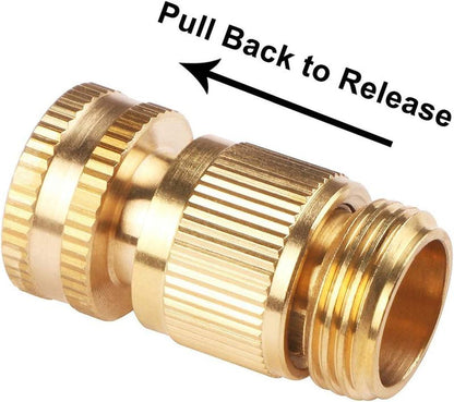 Brass Quick Hose Connector 3/4" – 3 Pack by U.S. Solid
