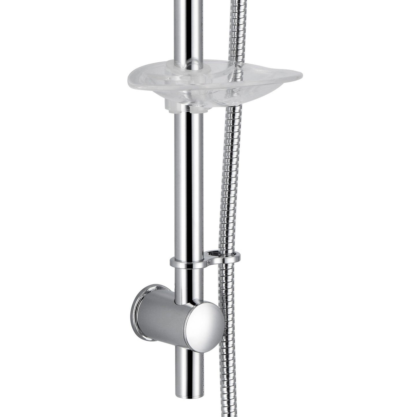 CHROME DECK MOUNTED THERMOSTATIC BATH SHOWER MIXER + RISER KIT / 3 MODE HANDSET