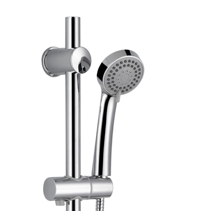 CHROME DECK MOUNTED THERMOSTATIC BATH SHOWER MIXER + RISER KIT / 3 MODE HANDSET