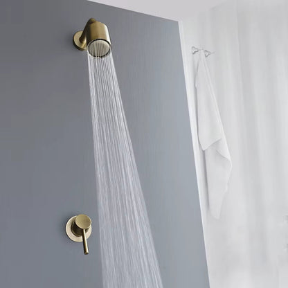 High Pressure Brush Gold Brass Shower Head Single Funtion Rainfall Bathroom Shower Head Top Water Saving Spray Bath Wall Mounted