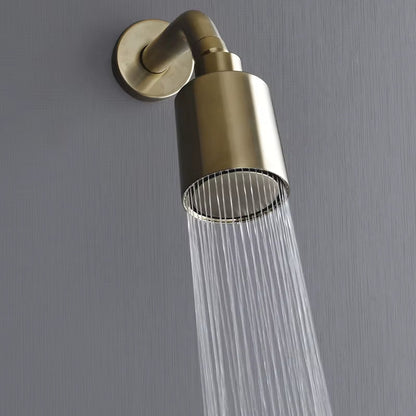 High Pressure Brush Gold Brass Shower Head Single Funtion Rainfall Bathroom Shower Head Top Water Saving Spray Bath Wall Mounted