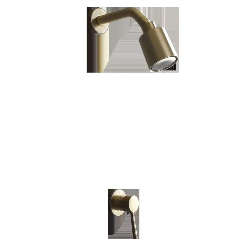 High Pressure Brush Gold Brass Shower Head Single Funtion Rainfall Bathroom Shower Head Top Water Saving Spray Bath Wall Mounted