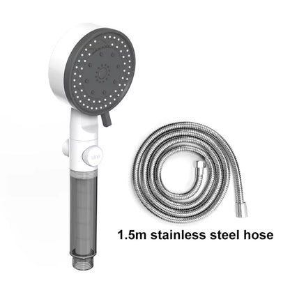High Quality 8 Mode Shower Head Water Filter Adjustable High Pressure Shower Portable One-Key Stop Shower Bathroom Accessories
