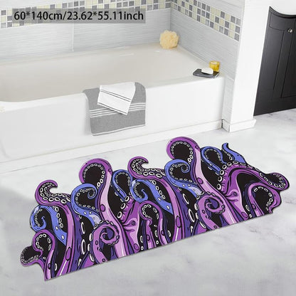 Octopus Graphic Bathroom Mat, Non-Slip Absorbent Bathroom Rug, Creative Floor Mat for Home Bathroom Kitchen, Bathroom Accessory