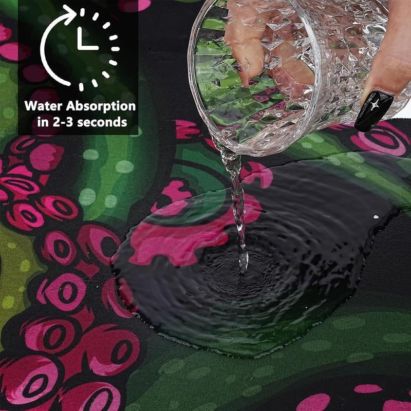 Octopus Graphic Bathroom Mat, Non-Slip Absorbent Bathroom Rug, Creative Floor Mat for Home Bathroom Kitchen, Bathroom Accessory