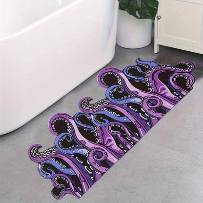 Octopus Graphic Bathroom Mat, Non-Slip Absorbent Bathroom Rug, Creative Floor Mat for Home Bathroom Kitchen, Bathroom Accessory