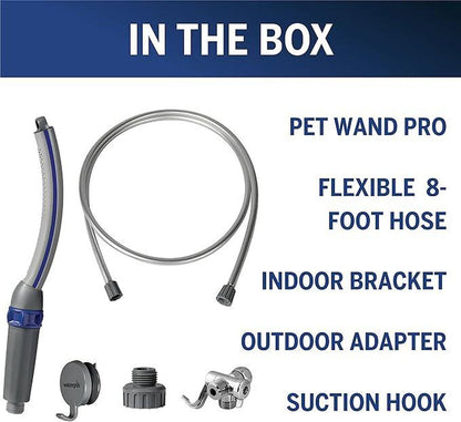 Pet Wand Pro Dog Shower Attachment for Fast Easy Bathing with 8-Foot Flex Hose Professional Grade Grooming Tool for Indoor Outdoor Use