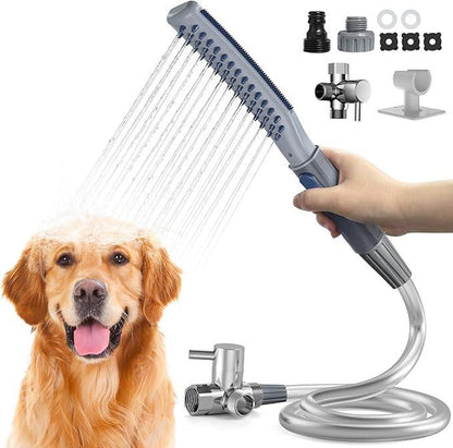 Pet Wand Pro Dog Shower Attachment for Fast Easy Bathing with 8-Foot Flex Hose Professional Grade Grooming Tool for Indoor Outdoor Use